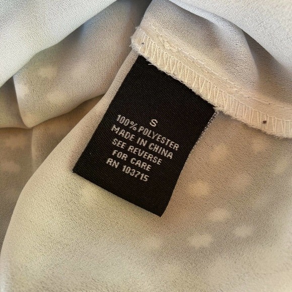 Zac & Rachel Blouse Sz S Black White Polka Dots Summer Dressy Chiffon Womens - Picture 5 of 8